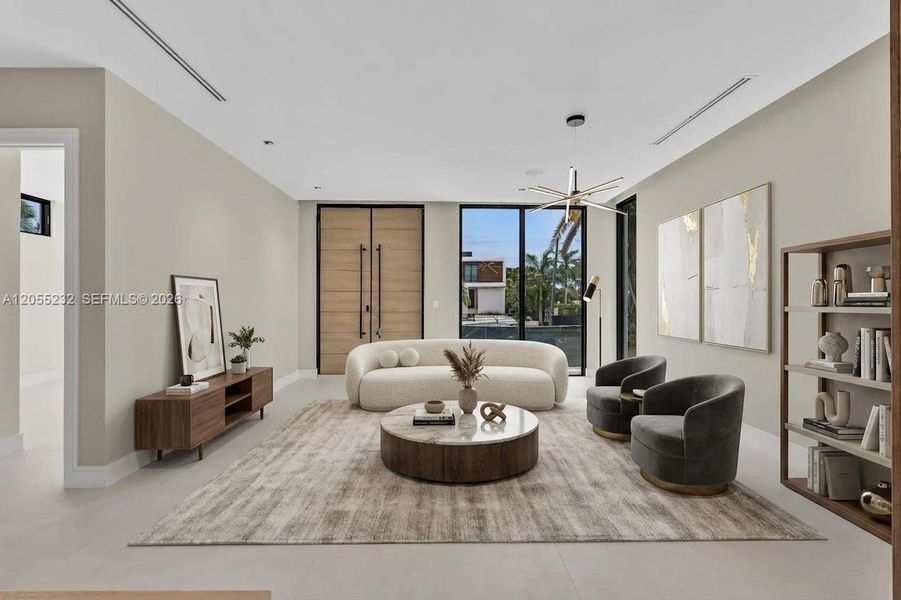 Furnished interior view inside a new home in , Miami Beach (Image 10). Furnished interior view inside a new home in , Miami Beach (Image 10).