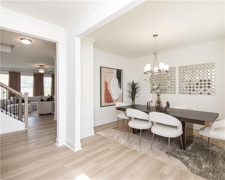 Furnished interior view inside a new home in Highland Park, Stonecrest (Image 3). Furnished interior view inside a new home in Highland Park, Stonecrest (Image 3).