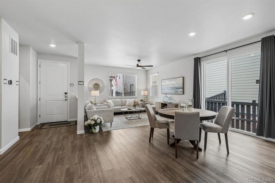 Wide plank luxury vinyl flooring