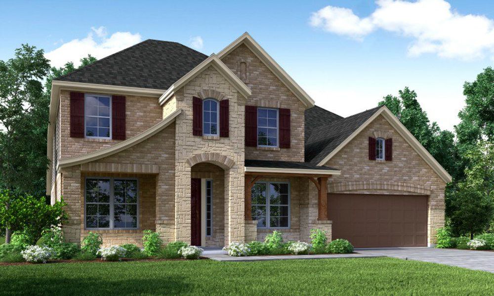 Representative exterior photo of a completed home built from the Lockhart by Beazer Homes in Amira: Hilltop Collection, Tomball, TX (Image 20).