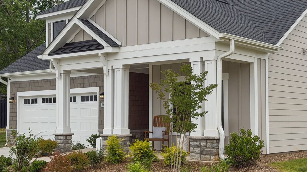 Representative exterior details of a home built from the Portico by Epcon Communities in The Courtyards at Hodges Farm, Charlotte (Image 31). Representative exterior details of a home built from the Portico by Epcon Communities in The Courtyards at Hodges Farm, Charlotte (Image 31).