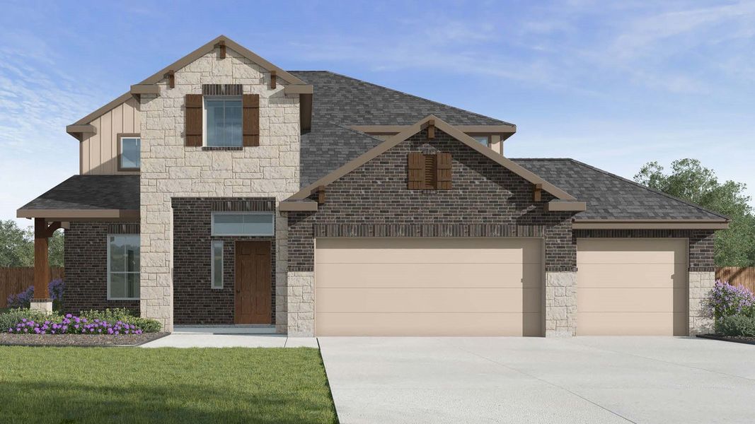 Representative exterior photo of a completed home built from the Walden by D.R. Horton in The Woods, Lumberton, TX (Image 2). Representative exterior photo of a completed home built from the Walden by D.R. Horton in The Woods, Lumberton, TX (Image 2).