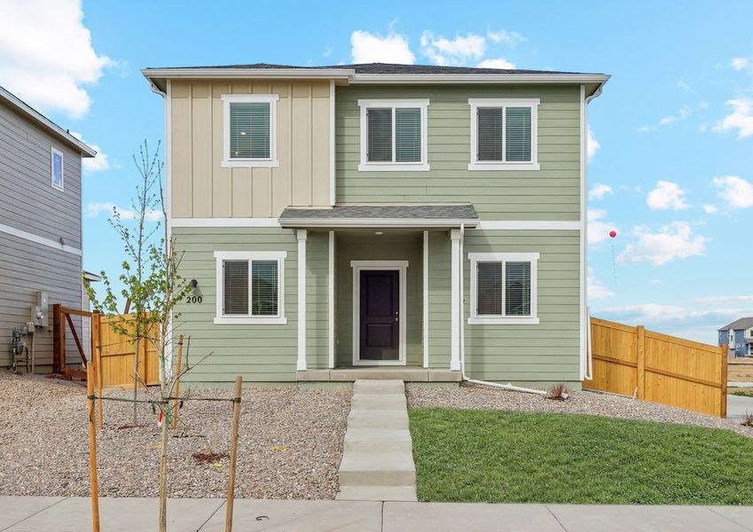 The Lily is a beautiful two story home with siding.