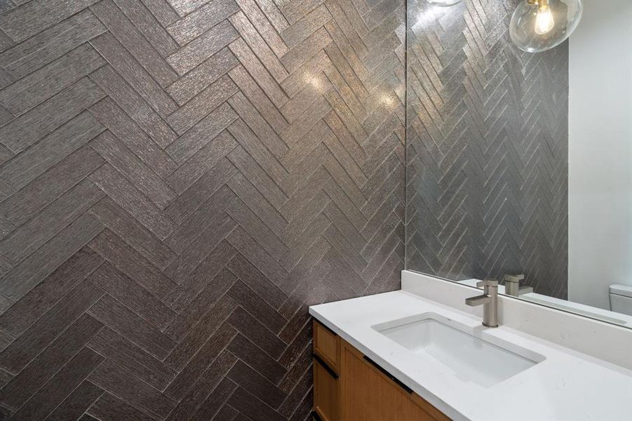 Close-up of interior finishes inside a home in , Dallas (Image 19).