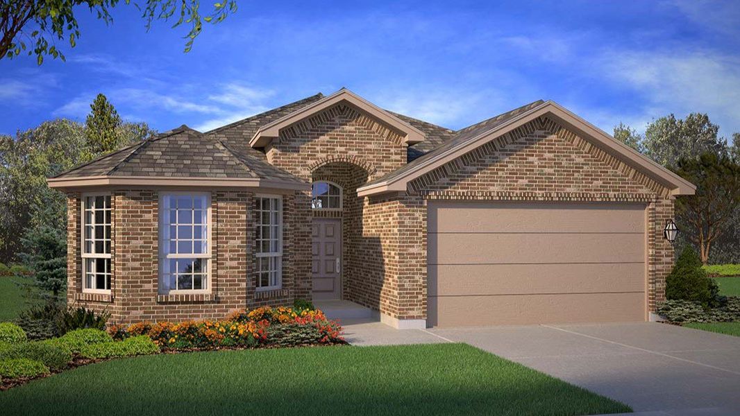 Representative exterior photo of a completed home built from the Portales by D.R. Horton in Homestead at Parks Bell Ranch, Odessa, TX (Image 17).
