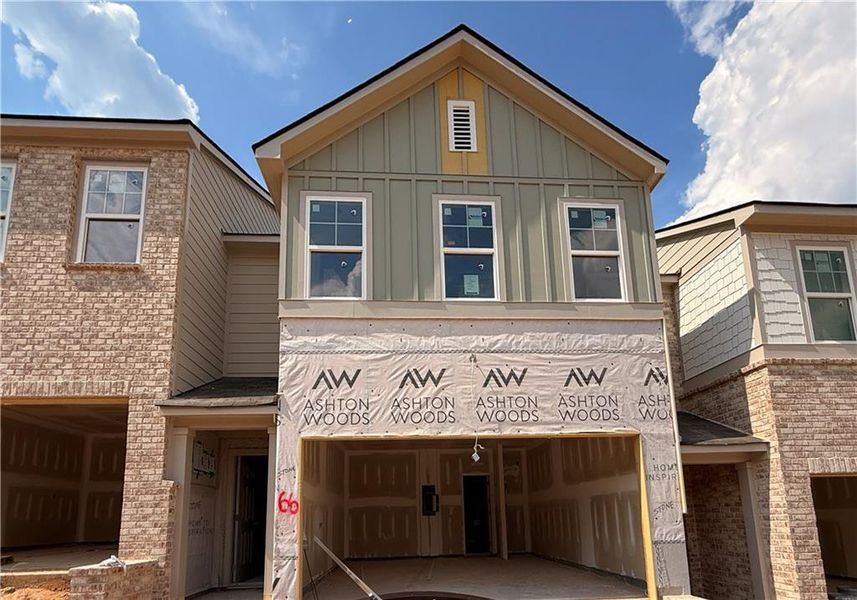 Front exterior of a new home in Leydenview, Mableton, GA, highlighting curb appeal (Image 18).