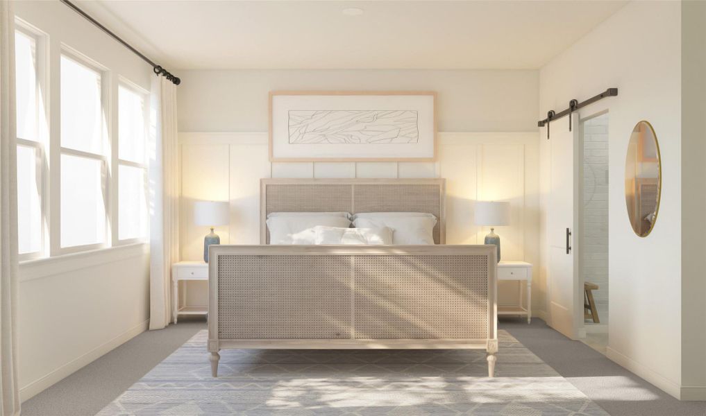 Tranquil primary suite (*Artist rendering used for illustration purposes only.)