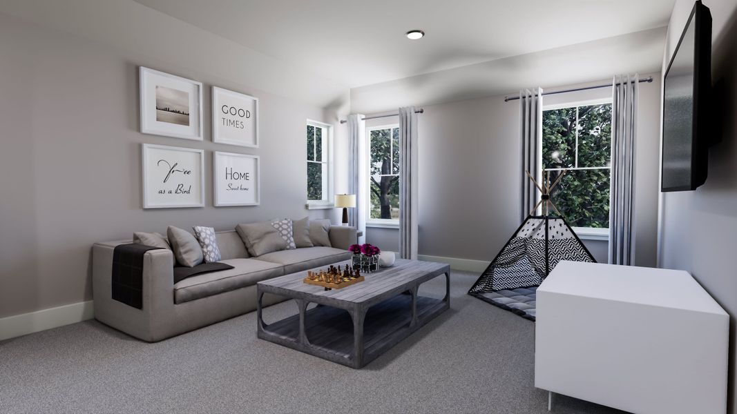 Representative furnished interior of a home built from the Dylan by Tri Pointe Homes in Somerset Park, Rockwall (Image 5).