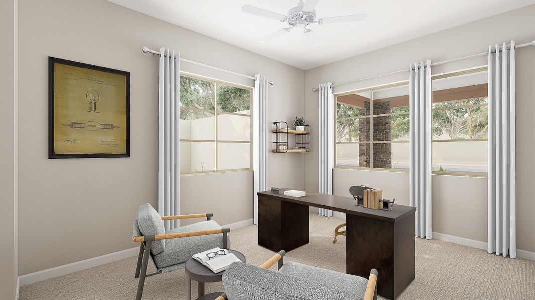 Representative furnished interior of a home built from the Willow Plan 40-9 by Tri Pointe Homes in Waterston Central, Gilbert (Image 25).