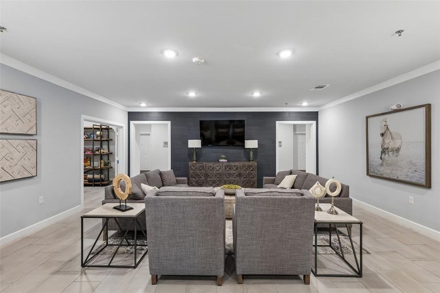 Furnished interior view inside a new home in Gatherings® at Twin Creeks, Allen (Image 31).