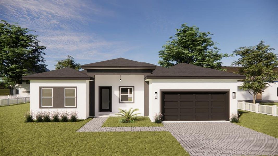 Front exterior of a new home in , Ocala, FL, highlighting curb appeal (Image 2). Front exterior of a new home in , Ocala, FL, highlighting curb appeal (Image 2).