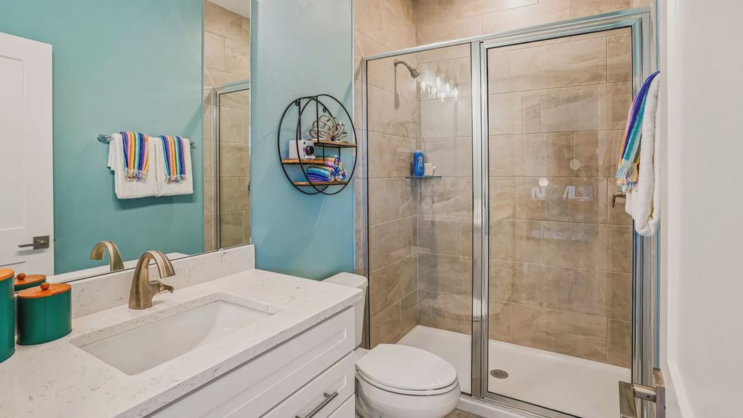 Oleander Second Floor Loft Space Secondary Suite Bathroom by DRB Homes in Ardisia Park in New Smyrna Beach, FL
