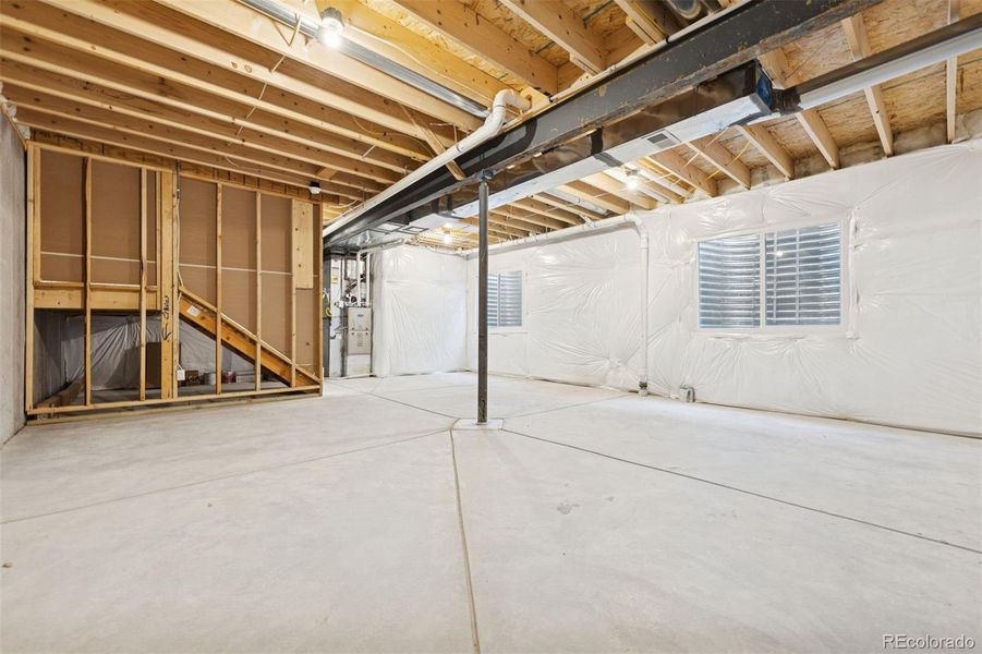 Basement: Unfinished Basement with Rough-In Plumbing Basement: Unfinished Basement with Rough-In Plumbing