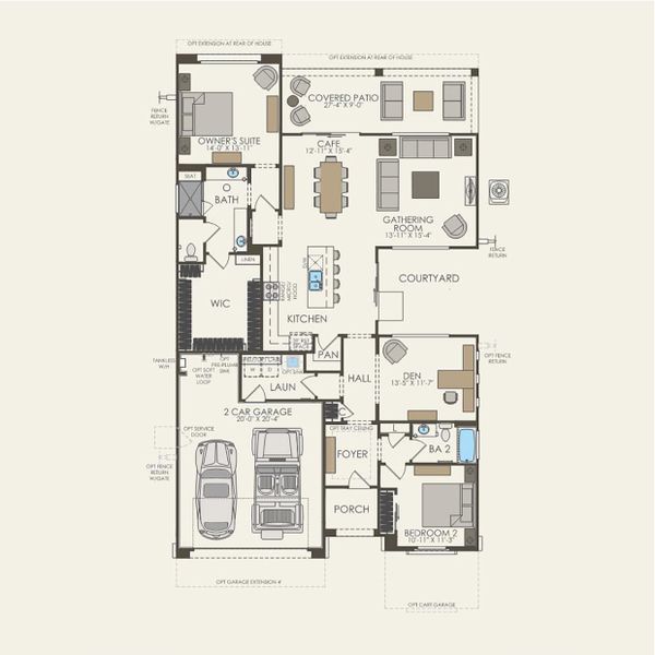 2D floor plan layout for the Haven by Del Webb in Del Webb at Rocking K, Tucson, AZ (Image 3).