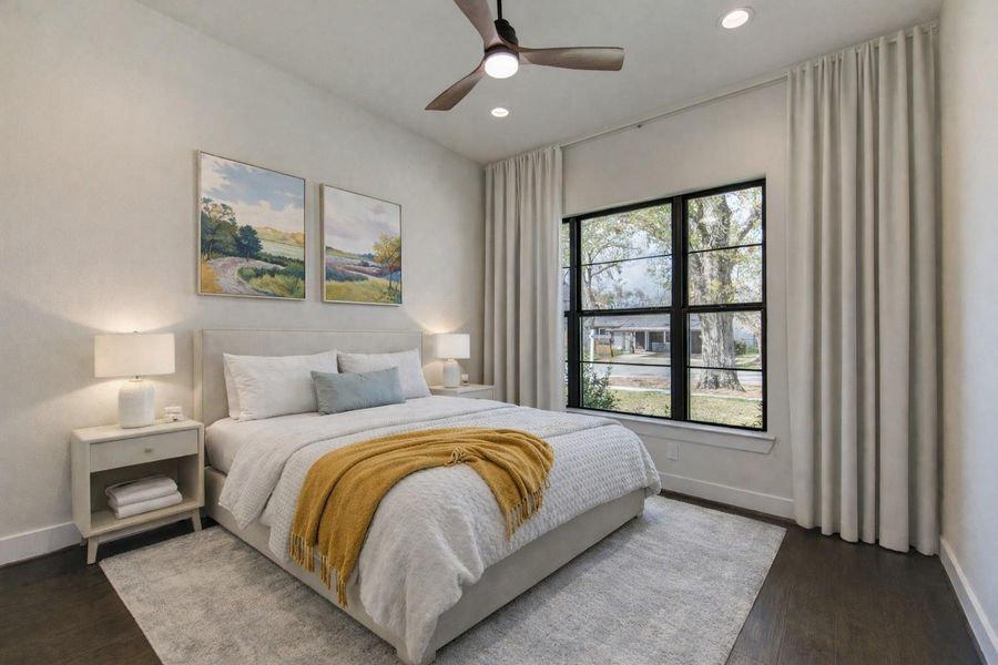 The first floor secondary bedroom is perfect for guest, aging parents or those who are not comfortable with stairs