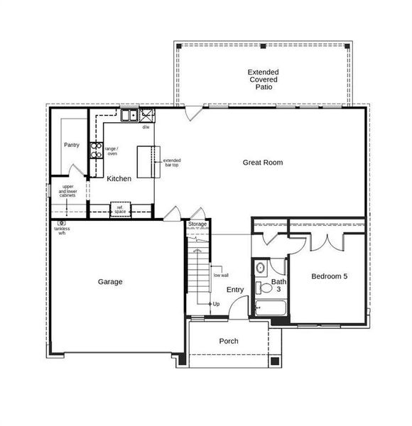 2D floor plan layout of this home in Sierra Vista at Kelly Ranch, Aledo, TX (Image 4).
