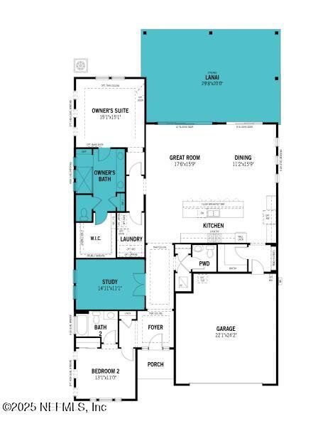 2D floor plan layout of this home in RiverTown - WaterSong, St. Johns, FL (Image 3).