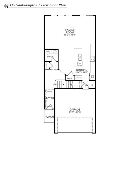 2D floor plan layout of this home in Harbor Crossing, Greensboro, NC (Image 3).
