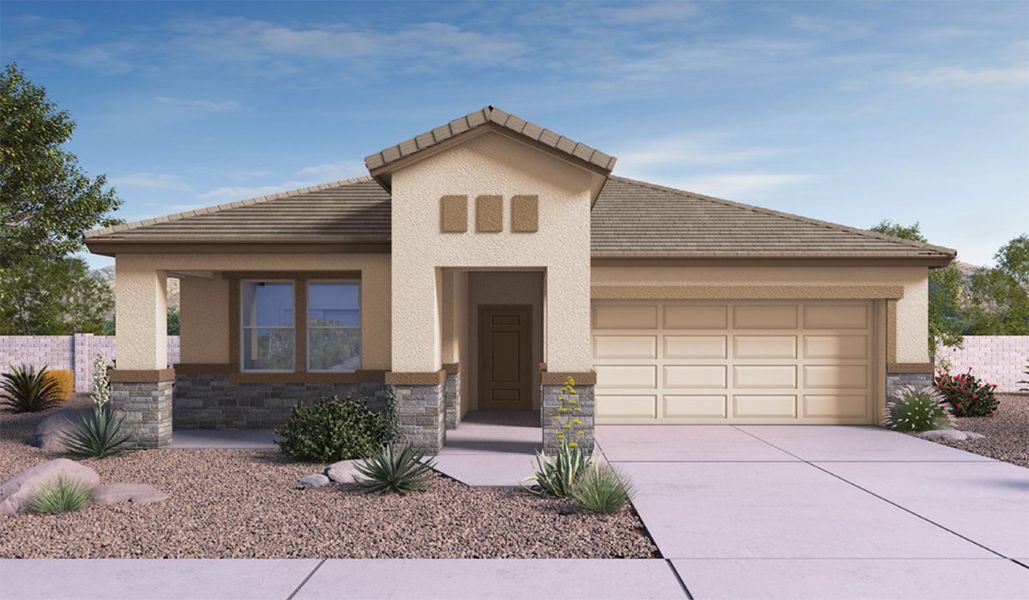 Representative exterior photo of a completed home built from the Dalea by D.R. Horton in Saguaro Bloom, Marana, AZ (Image 2).