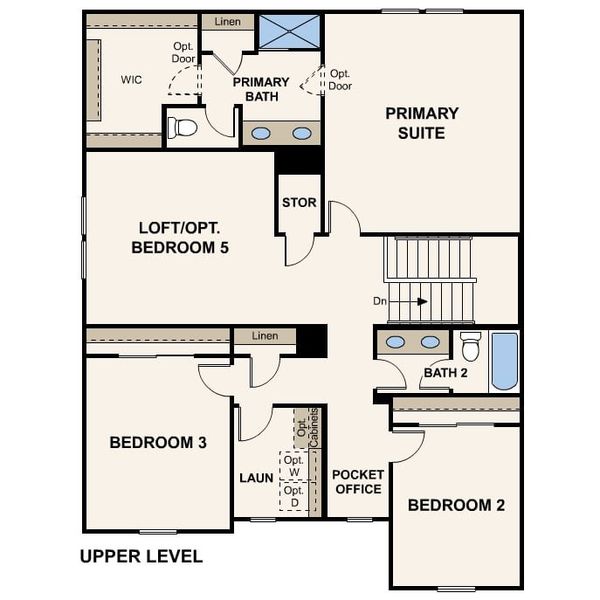 2D floor plan layout for the Oriole by Century Communities in Palomino Ranch, Maricopa, AZ (Image 5).