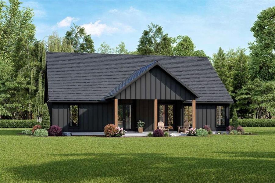 Front exterior of a new home in Oak Water Ranch, Granbury, TX, highlighting curb appeal (Image 2). Front exterior of a new home in Oak Water Ranch, Granbury, TX, highlighting curb appeal (Image 2).