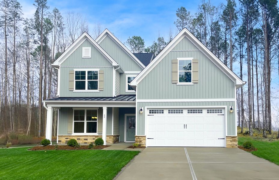 Representative exterior photo of a completed home built from the Fontana by Caruso Homes in Blue Run, Raleigh, NC (Image 24). Representative exterior photo of a completed home built from the Fontana by Caruso Homes in Blue Run, Raleigh, NC (Image 24).