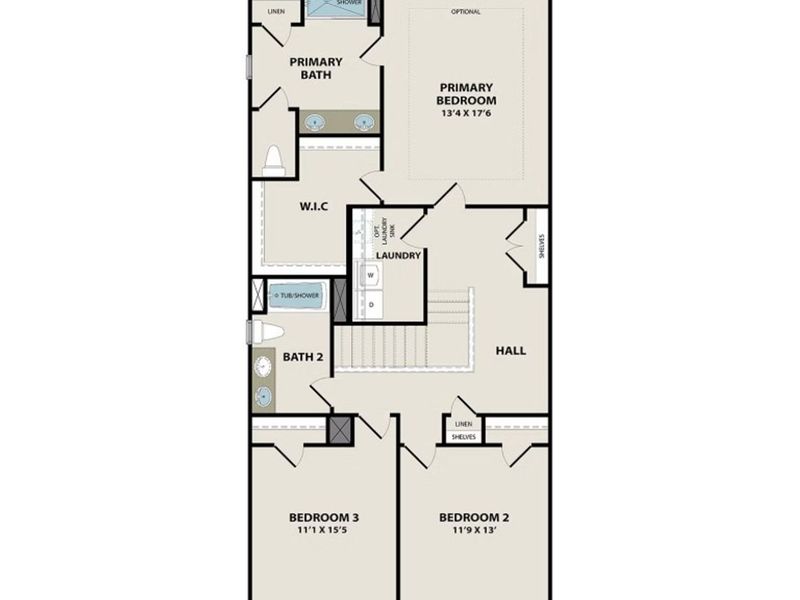 2D floor plan layout of this home in Lake Park Villas, Wylie, TX (Image 4).