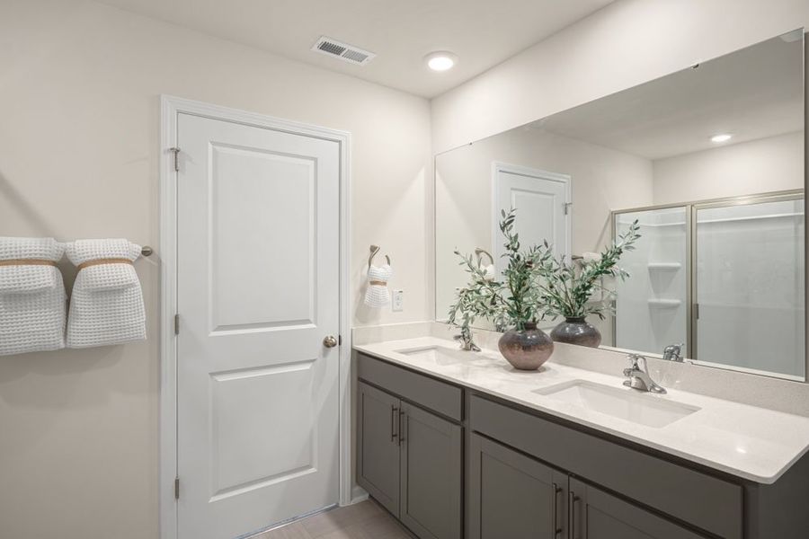 Representative furnished interior of a home built from the HAYDEN by D.R. Horton in Gretchen Pines, West End (Image 17).