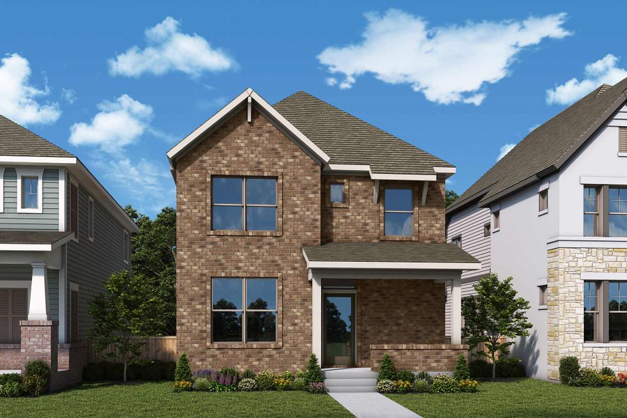 Front exterior of a new home in Karis - Cottage Series, Crowley, TX, highlighting curb appeal (Image 2).