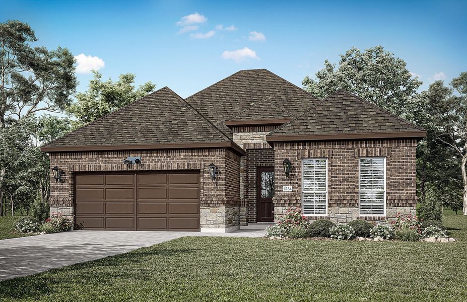 Representative exterior photo of a completed home built from the Carmina by Ladera Texas in Ladera Prosper, Prosper, TX (Image 10).