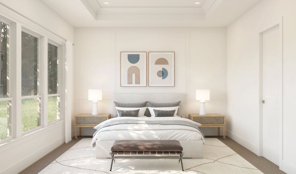 Primary suite with tray ceiling Primary suite with tray ceiling