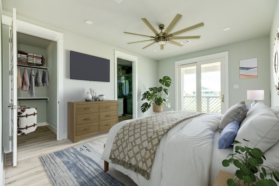 Primary bedroom virtually staged