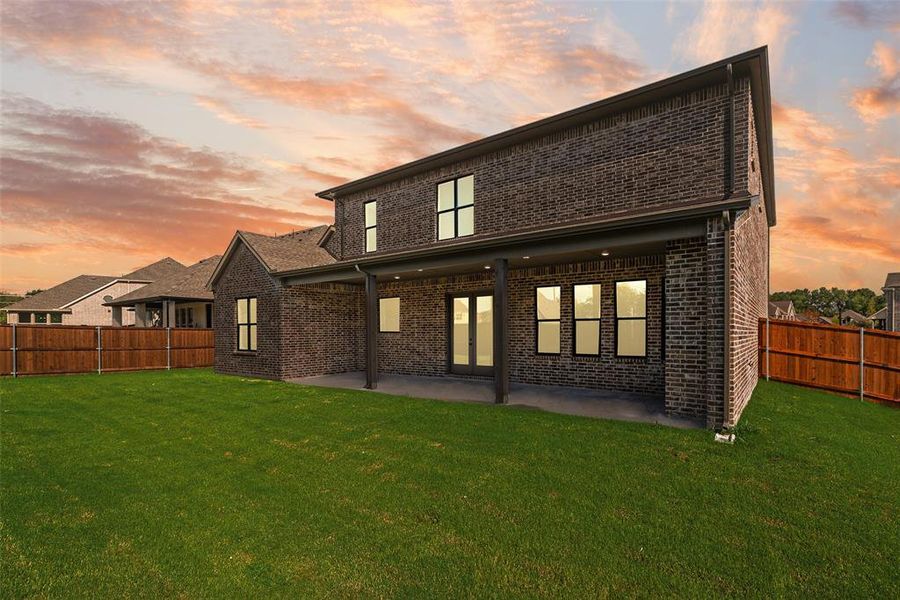 Front exterior of a new home in Lincoln Pointe, Van Alstyne, TX, highlighting curb appeal (Image 24). Front exterior of a new home in Lincoln Pointe, Van Alstyne, TX, highlighting curb appeal (Image 24).