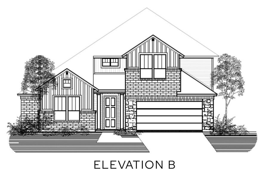Representative rendering of the exterior for the The Melrose by Lillian Custom Homes (Image 2).