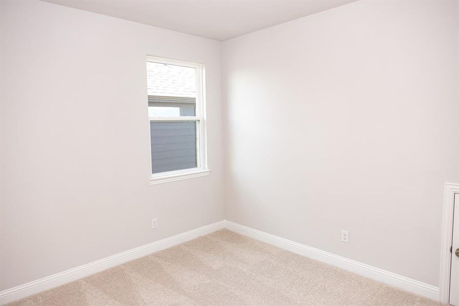 Carpeted empty room with baseboards Carpeted empty room with baseboards