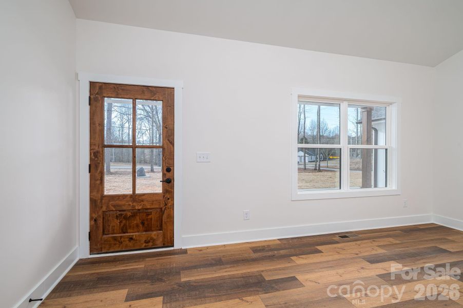 Front door in living room