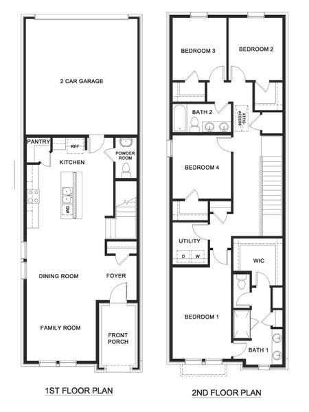 2D floor plan layout for the Monet by D.R. Horton in Waterbend, Euless, TX (Image 3).