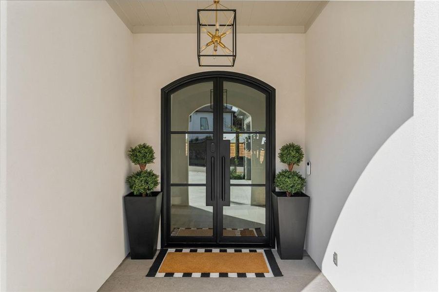 Double glass iron front doors. Double glass iron front doors.