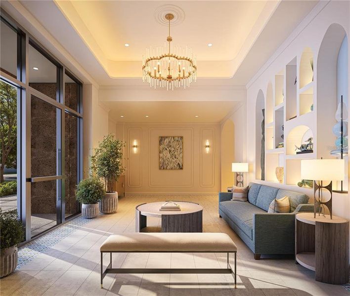 Furnished interior view inside a new home in , St. Petersburg (Image 5).