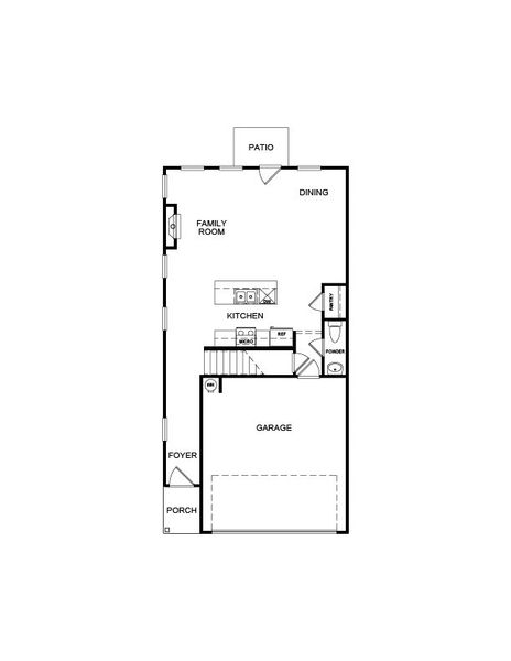 2D floor plan layout for the The Newbury II by Direct Residential Communities in Cash's Crossing, Ellenwood, GA (Image 3).
