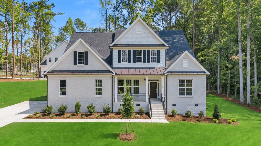 Representative exterior photo of a completed home built from the Crawford by HHHunt Homes LLC in The Summit at Morgan Ridge, Chapel Hill, NC (Image 3).