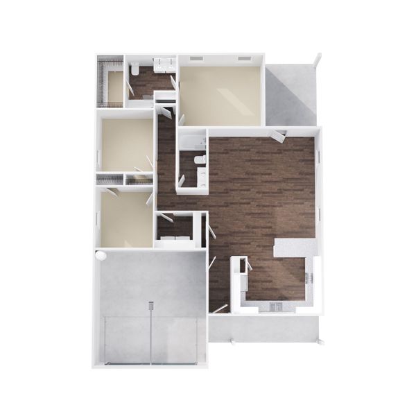 2D floor plan layout for the Ford by Foundation Home Builders LLC in Pallini Place, Ossipee, NC (Image 2).