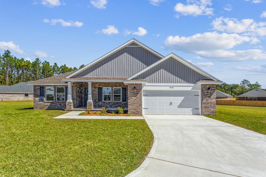 Representative exterior photo of a completed home built from the The Turquoise by Herbst Homes in Clear Water Landing, Milton, FL (Image 42).