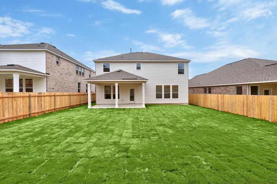 Front exterior of a new home in Salerno - Classic Collection, Round Rock, TX, highlighting curb appeal (Image 1). Front exterior of a new home in Salerno - Classic Collection, Round Rock, TX, highlighting curb appeal (Image 1).