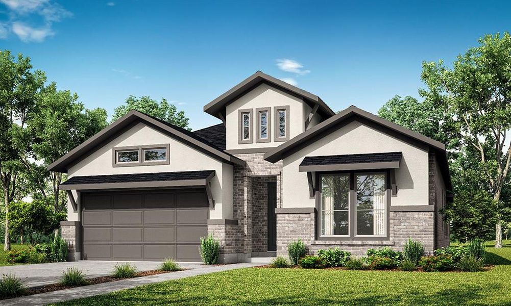 Umbria plan with Newmark offers a rare 4 car garage, 4 beds and 3 baths.