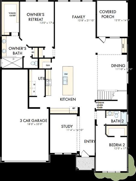 2D floor plan layout of this home in Sundance Cove Lakeside - Overlook View Collection, Crosby, TX (Image 2). 2D floor plan layout of this home in Sundance Cove Lakeside - Overlook View Collection, Crosby, TX (Image 2).