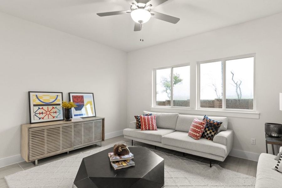 Representative furnished interior of a home built from the Brazos by Pacesetter Homes in Saddle Creek Twinhomes, Georgetown (Image 19). Representative furnished interior of a home built from the Brazos by Pacesetter Homes in Saddle Creek Twinhomes, Georgetown (Image 19).