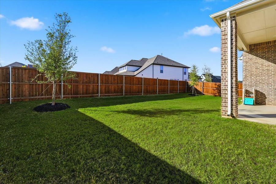 Exterior details and patio area of a home in Watercress 65', Haslet (Image 3). Exterior details and patio area of a home in Watercress 65', Haslet (Image 3).