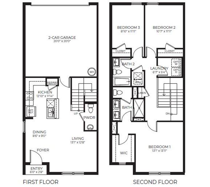 2D floor plan layout of this home in Preston Cove, St. Cloud, FL (Image 1).
