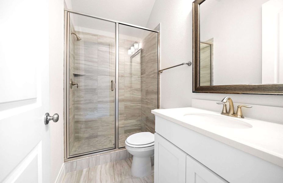 Furnished interior view inside a new home in Bridgeland 60′, Cypress (Image 16).